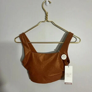 NWT Calia Energize metal shine bra copper size XS